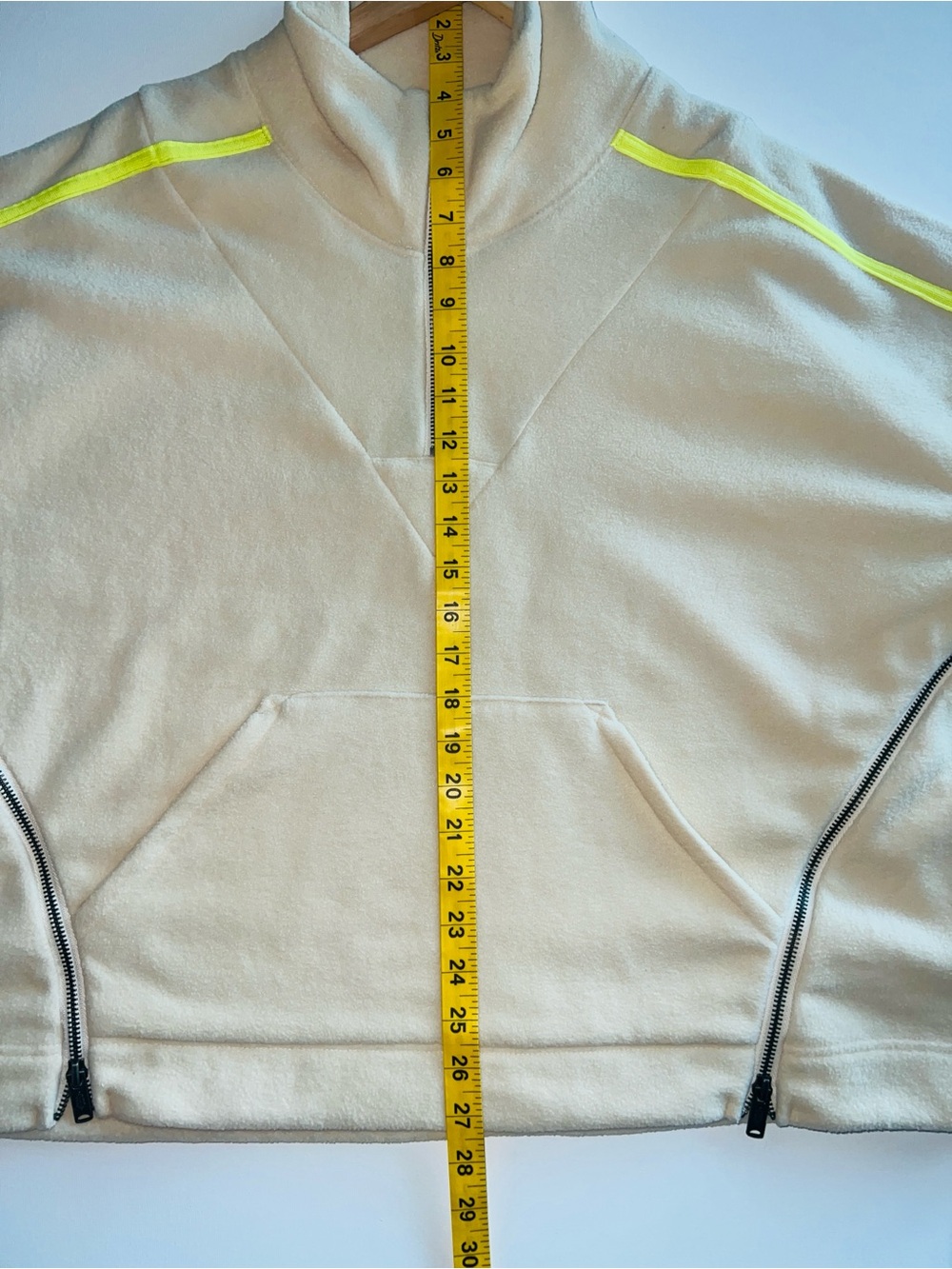 🆕 Free People Movement Arena Half Zip Pullover Sweatshirt Cream Combo Medium 🔥 - Picture 13 of 16